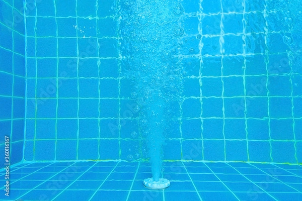 Obraz pool view from top above with bubble jet spray machine inside