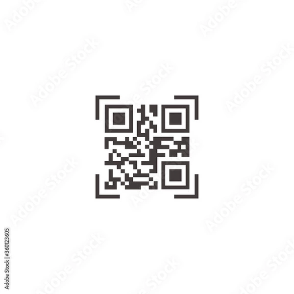 Fototapeta QR code vector icon