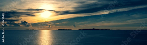 Obraz sunset over the sea dramatic wallpaper