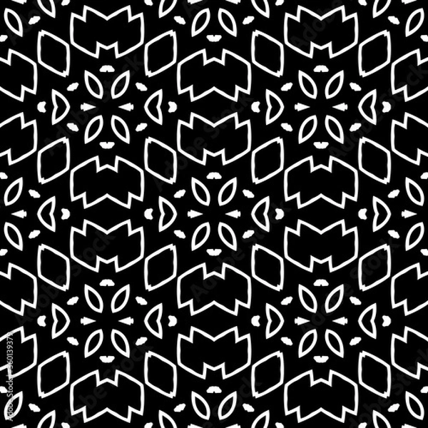 Fototapeta Beautiful abstract geometric vector pattern background in classic black and white. 