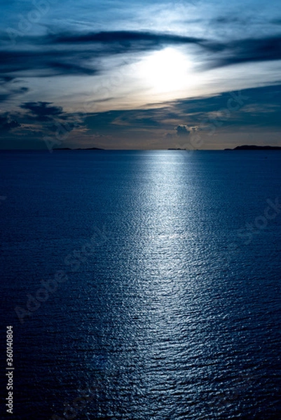 Obraz sunrise sunset moonlight over the sea