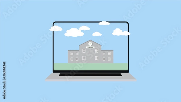 Obraz online studies concept computer and school