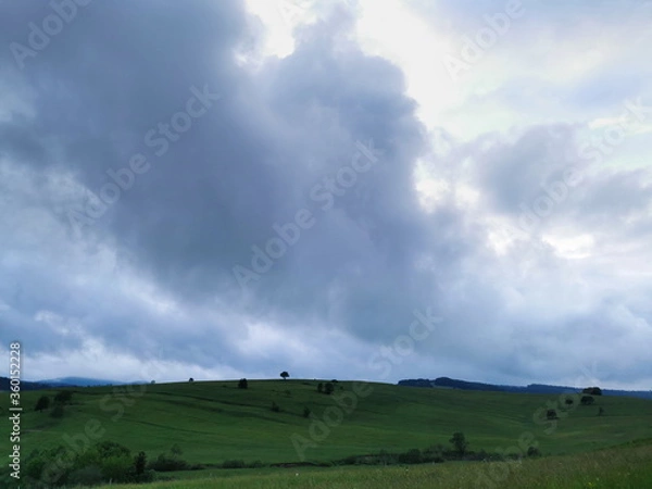 Obraz Poland Pieniny. Storm clouds over the clearing.