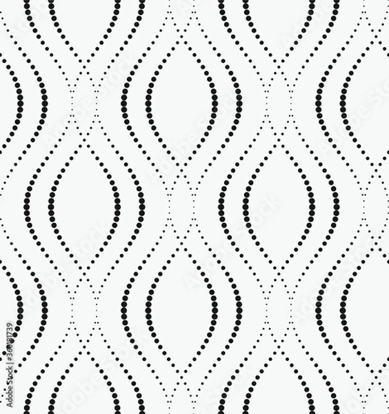 Fototapeta   Vector seamless pattern. Stylish texture with wavy lines from different circles.
