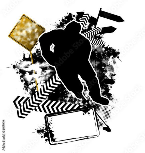 Obraz Hockey grunge template vector