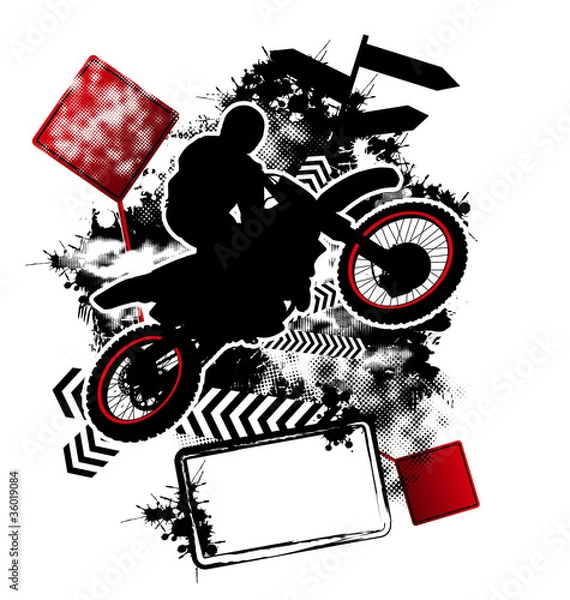 Fototapeta Motorcycle grunge template vector