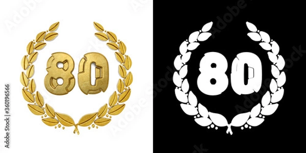 Obraz Gold number eighty years celebration