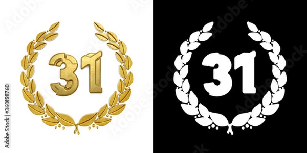 Obraz Gold number thirty-one years celebration