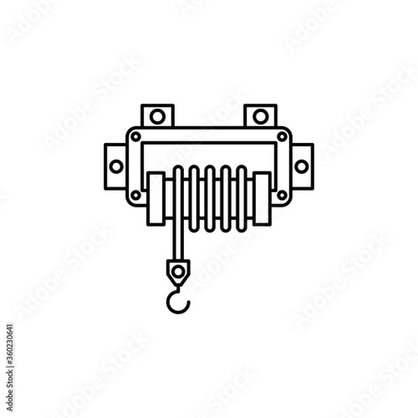 Obraz winch outline Icon. construction vector illustration on white background