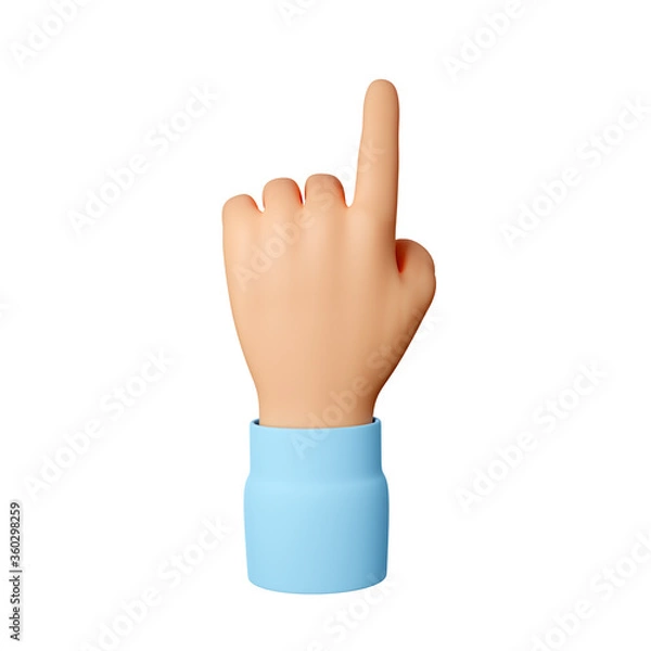 Obraz Hand showing one finger or counting one. 3d render