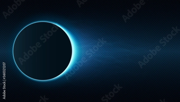 Fototapeta Abstract deep blue textured background with glowing circles 