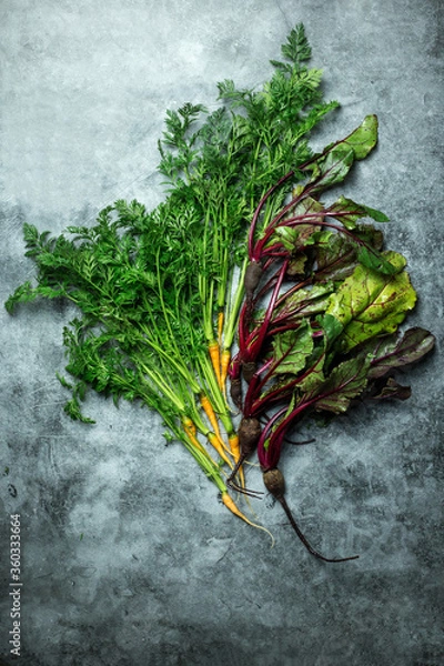 Fototapeta carrots and beetroot