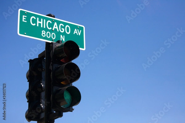 Obraz Traffic-light in chicago.