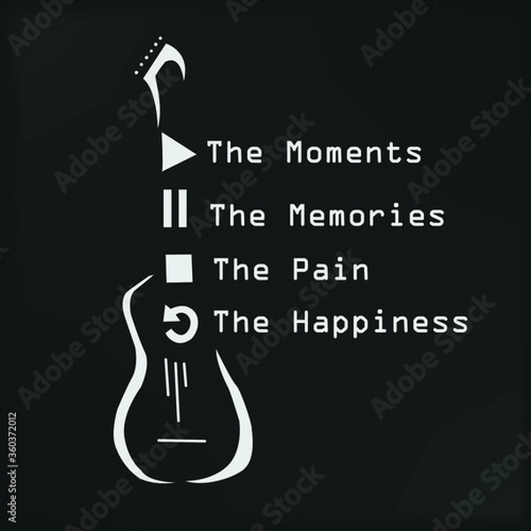 Obraz electric guitar vector illustration with texts