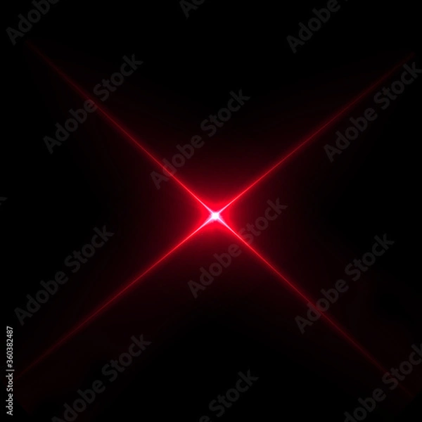 Obraz Lens flare light on black background.