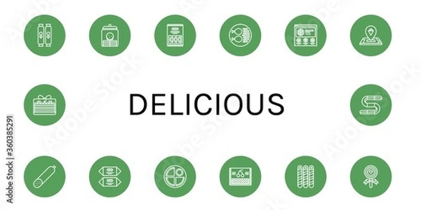 Fototapeta delicious icon set