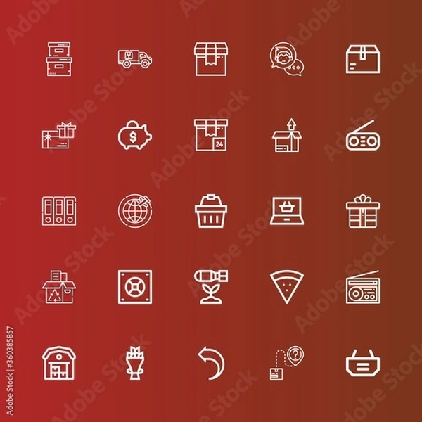 Fototapeta Editable 25 box icons for web and mobile
