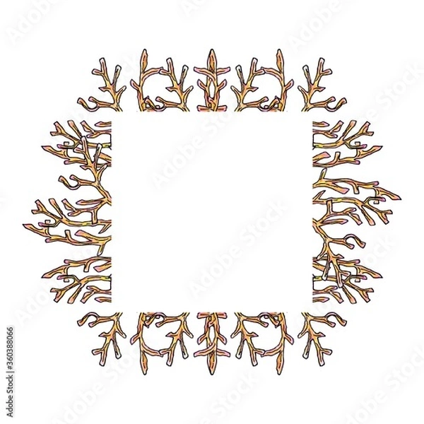Obraz brown ocean coral square frame