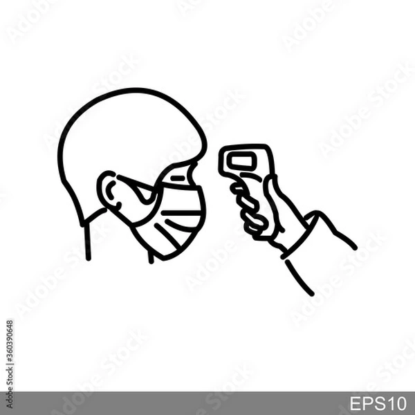 Fototapeta 
Check human body temperature

.Use contactless infrared thermometer covid-19 outbreak vector sign
