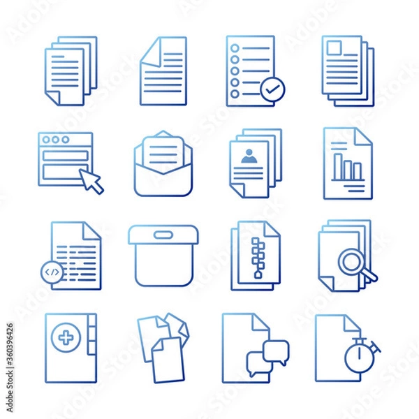 Fototapeta bundle of documents files office icons