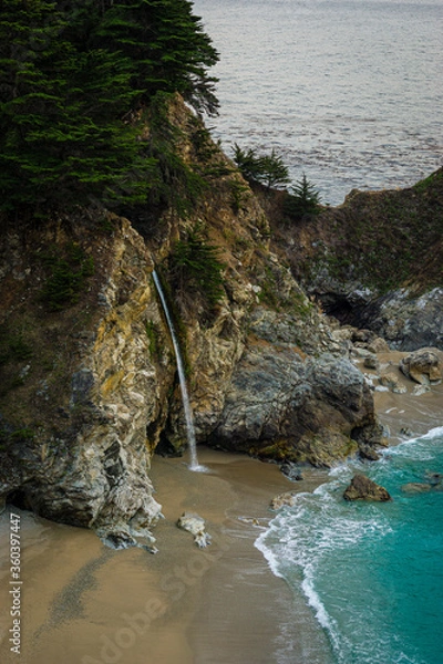 Obraz McWay Falls at sunset in Julia Pfeiffer Burns State Park, in Big Sur, California