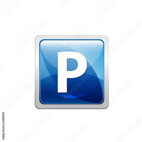 Obraz Botón azul parking