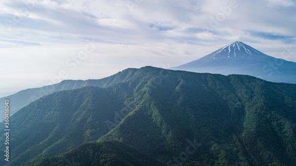 Fototapeta 西湖上空より望む富士山