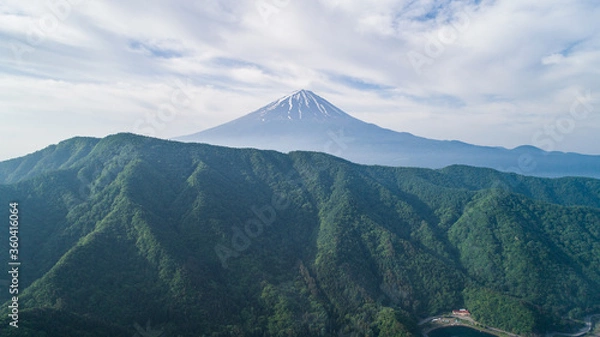Fototapeta 西湖上空より望む富士山