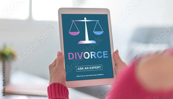 Fototapeta Divorce advice concept on a tablet