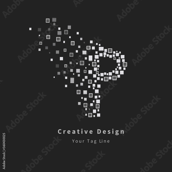 Fototapeta P logo vector illustration design