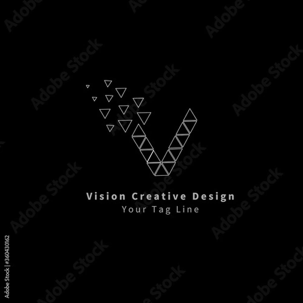 Fototapeta V logo vector illustration design