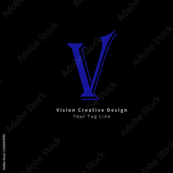 Fototapeta V logo vector illustration design