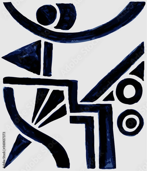 Obraz Vector illustration of black & white minimalistic drawing.