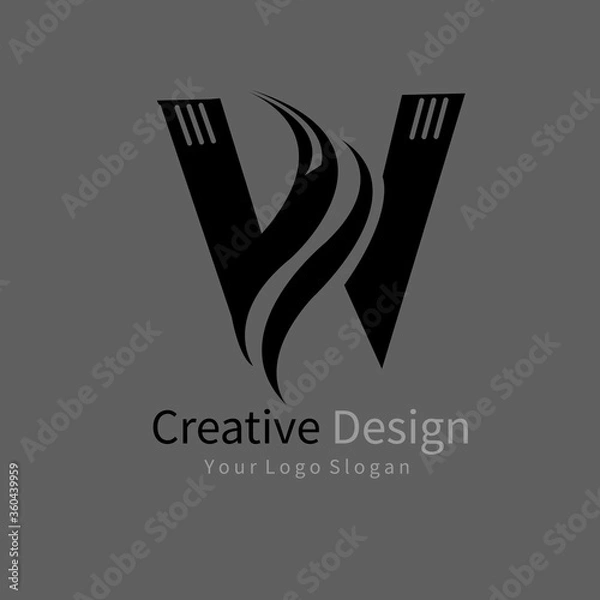Fototapeta W logo vector illustration design