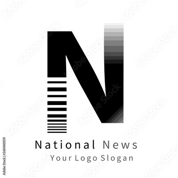 Obraz N logo vector illustration design