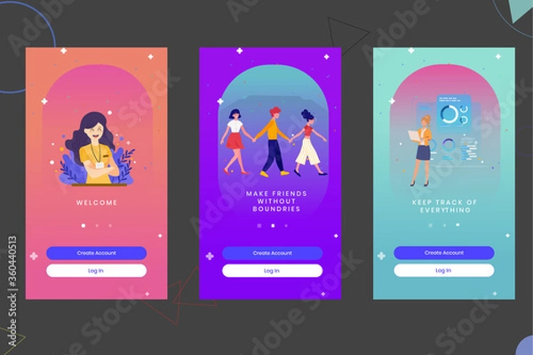 Obraz Mobile App ui template vector illustration design