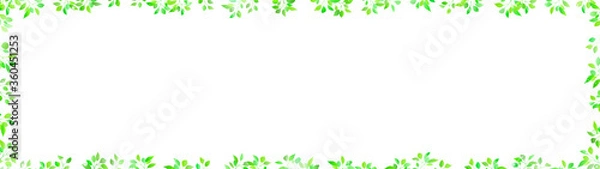 Obraz 新緑の優しい木漏れ日の背景フレーム（白バック）