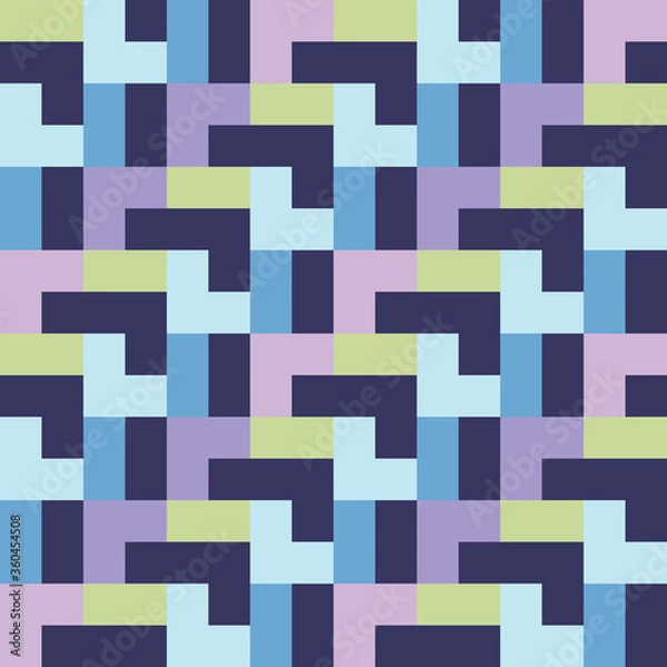 Obraz Corner square geometric seamless pattern. Great for modern wallpaper, backgrounds, packaging design projects. Surface pattern design.