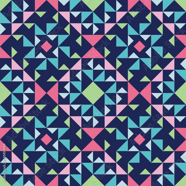 Obraz Diamond triangle seamless pattern background. Great for modern wallpaper, invitations, packaging design projects. Surface pattern design.