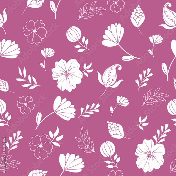 Fototapeta Elegant floral vector seamless pattern