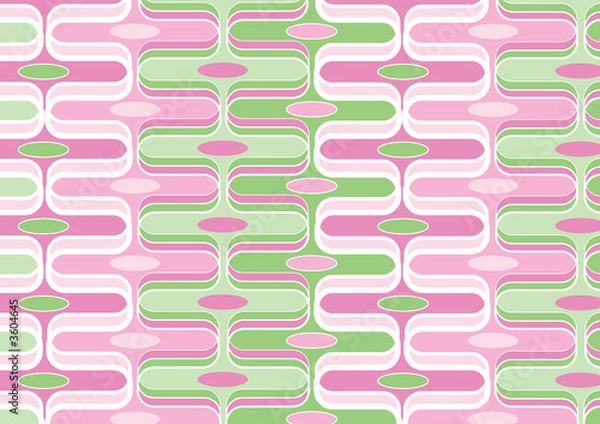 Fototapeta retro curves zig zag sweet pink and green pattern
