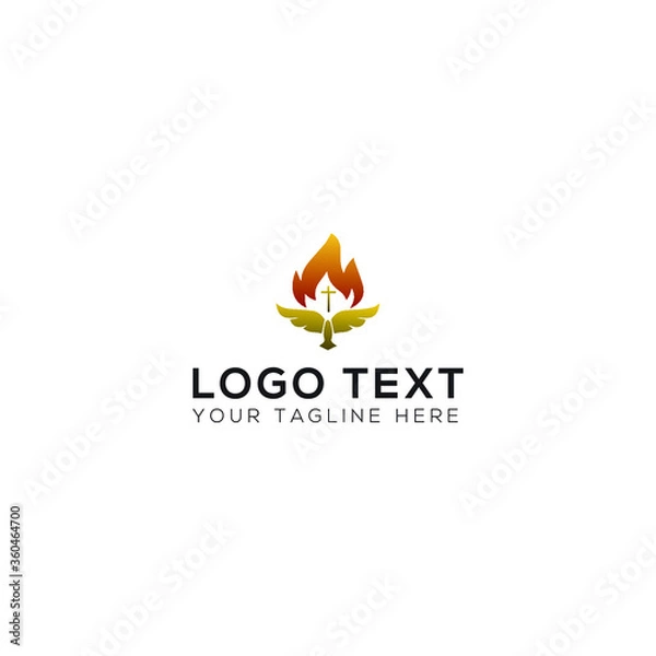 Obraz Touch Christian Fire Logo Design