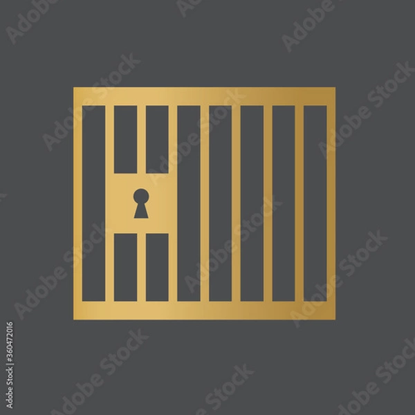 Fototapeta golden prison bars icon- vector illustration
