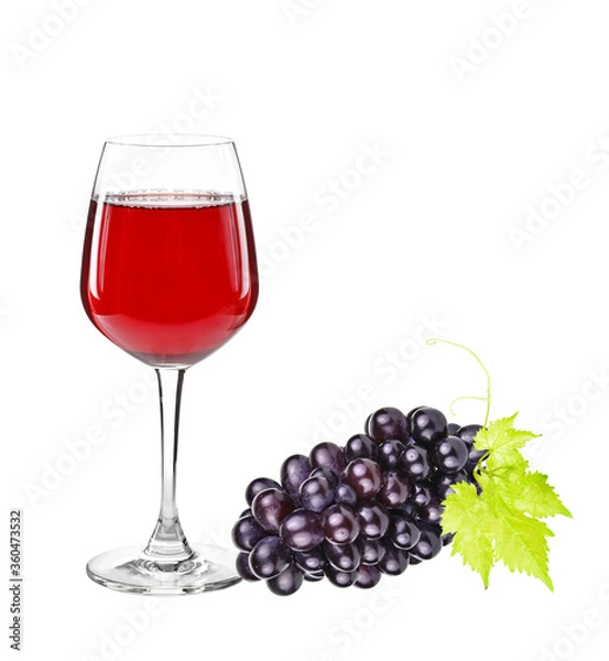 Fototapeta Grape wine isolated on the white background.