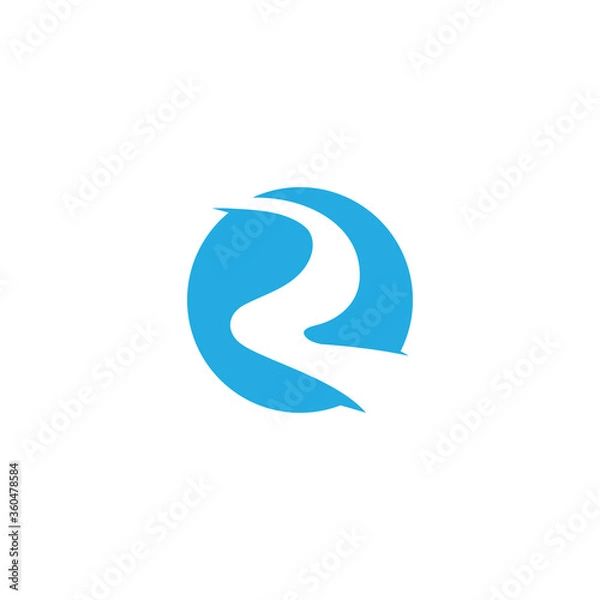 Obraz River vector icon illustration