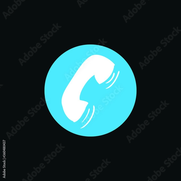 Fototapeta phone icon on metal internet button