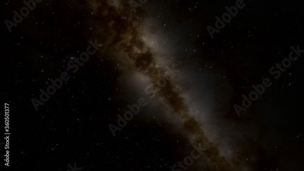 Fototapeta Cosmic landscape, beautiful science fiction wallpaper with endless deep space. 3D render