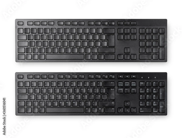 Fototapeta Top view wireless desktop computer keyboard