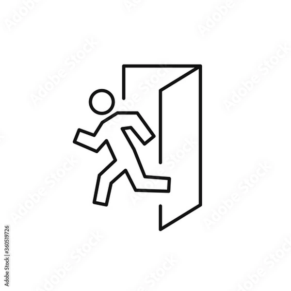 Fototapeta exit line icon, vector simple black illustration