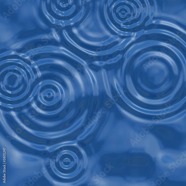 Fototapeta concentric wave rings formed in the water from rain